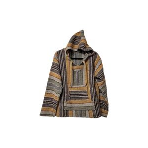 Molina Oaxaca Boho Hoodie Men M/L Grey Multicolor Vintage